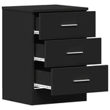 Bedside Cabinet Black 38x35x56 cm Engineered Wood 800452