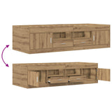 Bed Frame with Storage Artisian Oak 80 x 200 cm Engineered Wood 3429500