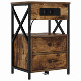 Bedside Cabinet with Drawer 2 pcs Smoked Oak 40 x 31 x 60 cm 859465