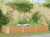 Garden Raised Bed Light Brown 240 x 80 x 45 cm Galvanised Steel 42017335