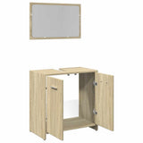 2 Piece Bathroom Furniture Set Sonoma Oak Engineered Wood 849605