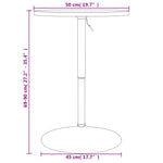 ZNTS Bar Table White 50x50x90 cm Engineered Wood and Chromed Steel 4007192