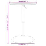 ZNTS Bar Table White 50x50x90 cm Engineered Wood and Chromed Steel 4007192