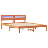 Bed Frame with Headboard Wax Brown 150 x 200 cm Solid Pine Wood 872775