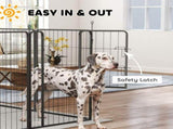 Eight-Panel Dog Playpen with Door, for Large Dogs, Indoors, Outdoors, 100cm Tall, Black T3398P349751