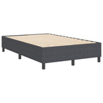 ZNTS Box Spring Bed Dark Grey Small Double Corduroy Fabric 3337398