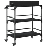Kitchen Trolley Black 81.5x41x92.5 cm Engineered Wood 842341
