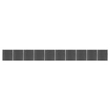 Fence Panel Set WPC 1737x186 cm Black 3070437