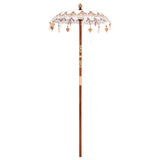 Balinese Parasol Cream 95 x 95 x 260 cm Cotton and solid wood 3356908