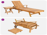Sun Lounger with Table 2 pcs Brown 40 x 40 x 40 cm 42032669