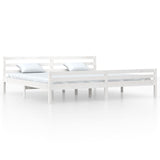 Bed Frame without Mattress White Solid Wood 200x200 cm 814840