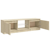 ZNTS TV Cabinet with LED Lights Sonoma Oak 120x30x35.5 cm 804286