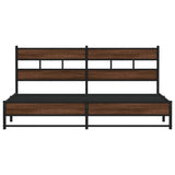 Metal Bed Frame without Mattress Brown Oak 200x200 cm 3308515