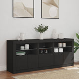 Sideboard with LED Lights Black 162x37x67 cm 3208996
