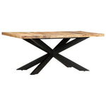 ZNTS Dining Table 180x90x76 cm Solid Rough Mango Wood 285963