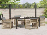 Garden Dining Set 5 pcs Beige Poly Rattan 3380795
