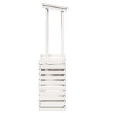 Outdoor Bar Table with Roof White 112.5x57x195.5 cm Solid Wood 832535