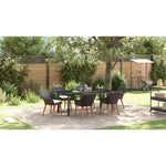 Garden Dining Set with Cushion 7 pcs Black Poly Rattan 3261675
