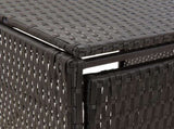 Triple Wheelie Bin Shed Black 207x80x117 cm Poly Rattan 319862