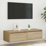 TV Cabinet with LED Lights Sonoma Oak 100X35.5x25 cm 860240