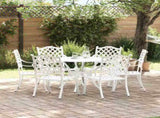 Garden Dining Set 7 pcs White Aluminium 3334698