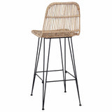 Bar Stool 2 pcs Natural 44 x 55 x 109 cm Rattan and Steel 42033210