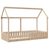 Kids' House Bed Frame without Mattress 90x190 cm Single Solid Wood Pine 850692