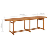 Garden Dining Table 280x90x75 cm Solid Acacia Wood 315950