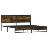 Metal Bed Frame without Mattress Smoked Oak 183x213 cm 3301382