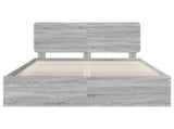 Bed Frame Grey Sonoma 150 x 200 cm Solid Pine Wood 3412475