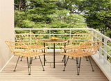Garden Dining Set Black Poly Rattan Medium Ergonomic 3157837