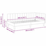 Corner Bed Frame with Headboard Black 100 cm x 200 cm Velvet 42016363
