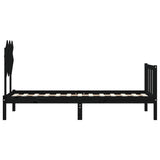 Bed Frame without Mattress Black Small Single Solid Wood Pine 3193430