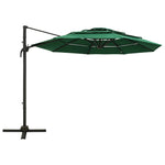 ZNTS 4-Tier Garden Parasol with Aluminium Pole Green 3x3 m 313829