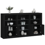 Sideboard with LED Lights Black 181.5x37x100 cm 3209178
