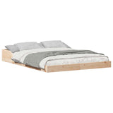 Bed Frame Brown 140 x 190 cm Solid Pine Wood 873319