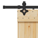 Sliding Door with Hardware Set 90x210 cm Solid Wood Pine 3332685