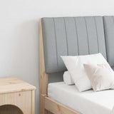 Upholstered Headboard Light Grey 120 cm Solid Pine Wood 879404