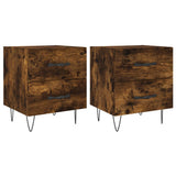 Bedside Cabinets 2 pcs Smoked Oak 40x35x47.5 cm Engineered Wood 827303