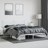 ZNTS Metal Bed Frame without Mattress with Headboard White 160x200cm 353589