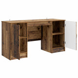 Desk with Shelf Old Wood 142.5 x 50 x 75 cm Engineered Wood 3414646