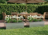 Garden Planter with LED 2 pcs Silver 30 x 80 x 30 cm 8008109