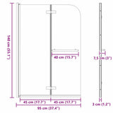 Shower Enclosure Gold 95 x 140 cm ESG Glass and Aluminium 42018540