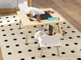 3-Piece Kids Table and Chairs Set with Convertible Desk and Storage Grid, Kids Activity Table for T3398P347724