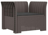 1-Seater Armchair with Cushion Rattan Look PP Light Grey 8011865