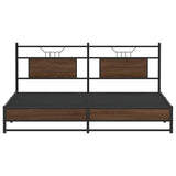 Metal Bed Frame without Mattress Brown Oak 180x200 cm Super King 3325131