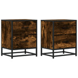 Bedside Cabinets 2 pcs Smoked Oak 40x31x50 cm Engineered Wood 848679