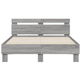 Bed Frame with LED without Mattress Grey Sonoma 120x190 cm Small Double 3207579