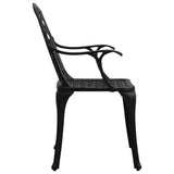 Bistro Set Black Cast aluminium Medium Decorative Inlays 3070608