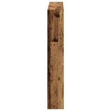 Headboard Cabinet with LED Old Wood 100x17x102 cm 863125